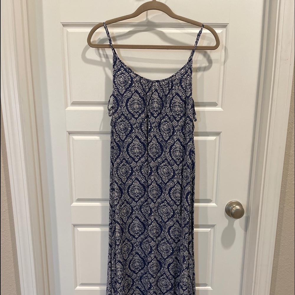 En Creme Adjustable Spaghetti Strap Dress Blue Med